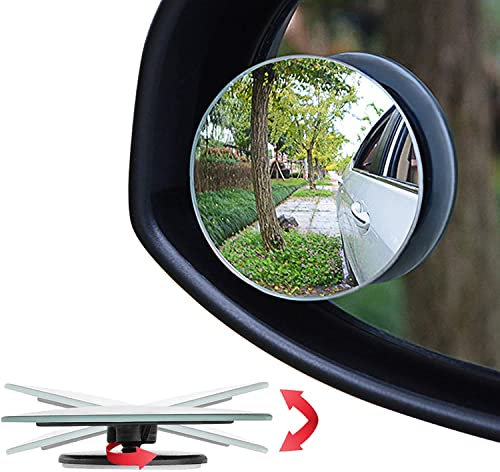 Ampper Blind Spot Mirror, 2 Round HD Glass Frameless Convex Rear View Mirror, Pack of 2