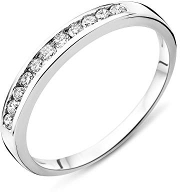 Miore Ring Damen Weißgold Diamant Hochzeitsband 14KT (585) mit Diamant Brillanten 0.20 ct