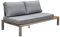 OUTFLEXX 2-Sitzer Sofa in Silber und grau Edelstahl & FSC-Teakholz & Textil 168x79x64 cm, Zweisitzer, Gartensofa