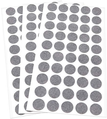 Adsamm® / 150 x Selbstklebende Filzgleiter/Grau/ø 16 mm/Rund / 1.5 mm dünne Selbstklebende Möbelgleiter aus Filz