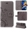 betterfon Hülle Kompatibel mit Wiko View 3 Lite | Premium PU Leder Handyhülle Wallet Case | Schutzhülle Blumen Klapphülle Handyhülle | Grau