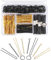 Dadabig 320 Stück Haarspangen und U Haarnadel, Enthält 100 Bobby Pin Haarspangen + 100 U Haarspangen + 120 Gummibänder mit 1 Transparenten Aufbewahrungsboxen für Kinder Mädchen Frauen (Gold&Schwarz)