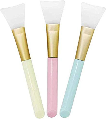 Lot de 3 pinceaux en silicone pour masque facial - Pinceaux applicateurs pour appliquer un masque facial, un masque pour les yeux, un sérum ou un outil de maquillage DIY