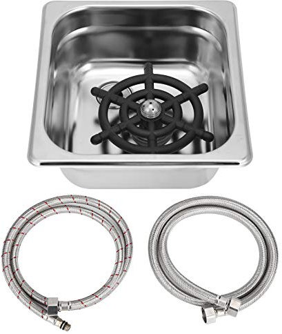 Glass Rinser, G1/2 Automatic Milk Tea Cup Washing Machine,Stainless Steel Cup Washer Cleaner Glass Rinser for Hotel Bar Kitchen Sink Coffee Milk Tea Cup (120mm)
