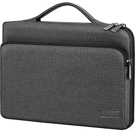 MoKo Funda Ordenador Portátil 9-11, Bolsa Compatible con iPad Air 5 10.9‘’ 2022 Galaxy Tab S8+ 12.4 iPad 9ª Gen 10,2/Air 4 10.9, iPad 9.7, Galaxy Tab A 10.1, Regalos del Día del Padre,Negro + Gris