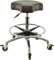 VAKON SALON - Ergonomischer Rollhocker in Braun mit Fußring - Premium Rollen mit Bremse - Höhenverstellbarer von 55-75 cm - Arbeitshocker Praxishocker
