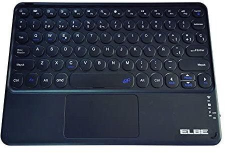 ELBE TE-103-BT Teclado Bluetooth Slim con TOUCHPAD Negro