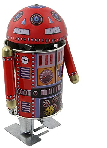 Freak Scene Blech Roboter Replika Walking Robot Blechroboter rot bunt