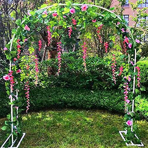 Arche Jardin Aluminium Largeur, Arche À Rosiers Métal, Filet À Plantes Grimpantes, Filet de Treillis, pour Récolte de Concombres, Légume, Vignes, Plantes Grimpantes,120x220x40CM