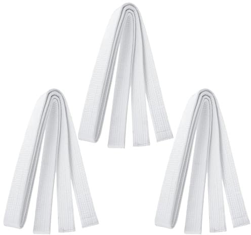 GNHG 3 Pezzi 200 * 4CM Yaod Allenamento di Taekwondo,Karate Arti Marziali Cinture,Cintura Judo Belt Karate Arti Marziali-Bianco