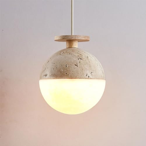 YKSJDFH Wabi-Sabi Gelbe Höhlenstein-Pendelleuchte, minimalistische Decken-Hängelampen, verstellbarer Kronleuchter für Veranden, Balkone, Korridore, Pendelleuchten, Hallen und Flure