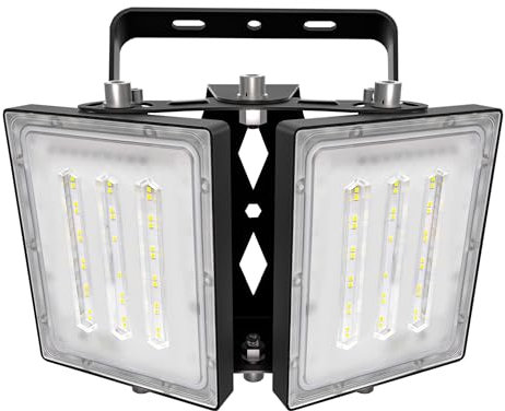 STASUN 100W LED-Flutlicht, IP66 Wasserdicht, 10000LM, LED-Außenbeleuchtung, Entspricht 600W Halogenglühlampe, 6000K Tageslichtweiß, Einstellbares Flutlicht für Scheunen, Höfe und Garagen, Schwarz