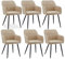 CLIPOP Esszimmerstühle 6er Set Stühle mit Armlehne, Kunstleder Bezug, Esszimmerstuhl Küchenstuhl Polsterstuhl, Stühle für Esszimmer (Kunstleder Beige, 6er Set)