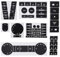 Buaak Aufkleber für Button kompatibel mit vw Volkswagen Touareg 7l 2004-2009, Auto Schalter Knopf, Auto Black Worn Button Repair Kit, Knopf Reparatur Aufkleber Automobilinnenraum, Reparaturaufkleber