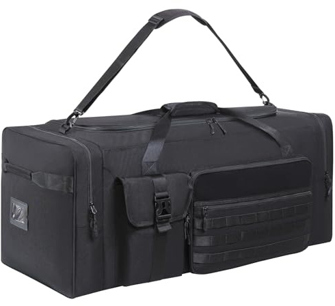 130L Extra Large 36 Heavy Duty Sports Gym and Travel Duffel Bag - Oversized Equipment Gear Bag for Basketball, Baseball, Hockey, Football, Helmets, and Pads - Durable, Giant (Black)