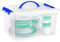 Clear Plastic Storage Box with Lid & Carry Handle Clip Locking Stackable Caddy Container (12 Litre Deep)
