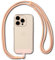 Ringke Holder Link Flow Shoulder Strap [Y Type] with TPU Tether Tab, Adjustable Tangle-Free Polyester Sturdy Rope Crossbody Lanyard Compatible with Universal Smartphone Case, etc. - Orange Pink