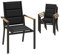 Devoko Set Di 4 Sedie Da Giardino, Sedia Da Pranzo Impilabile In Alluminio, Poltrona Da Esterno Per Giardino, Piscina, Terrazza, Mobili Da Giardino, Giallo-Marrone