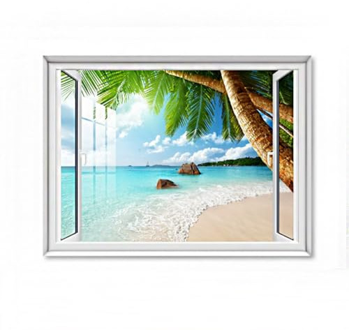 Cuadro De Paisaje Con Efecto De Ventana Y Retroiluminación LED(Multi-colored-B,60x40cm)
