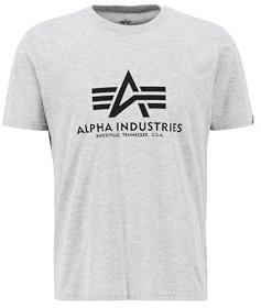 Alpha Industries Herren Basic T-Shirt,Grau (Grey Heather 17), XXX-Large