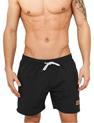 Urban Classics Men's Block Swim Shorts Trunks, Blk/Blk, S
