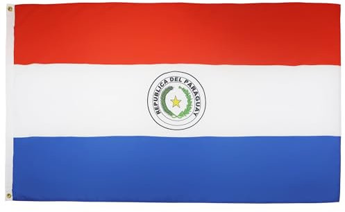 AZ FLAG - Bandera Paraguay - 150x90 cm - Bandera Paraguaya 100% Poliéster ligero Con Ojales de Metal integrados - 80g
