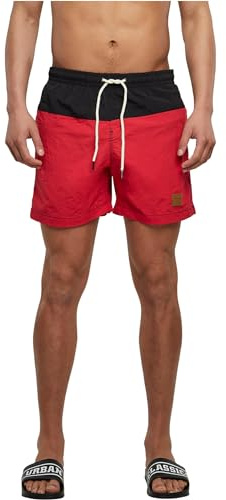 Urban Classics Homme Block Swim Shorts de bain, Blk/Red, XL EU