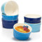COM-FOUR® 6x Moldes para soufflé - Cuencos de cerámica para el horno - Moldes de porciones en varios tonos de azul - Cuencos de postre, 200 ml