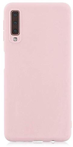 cuzz Kompatibel mit Samsung Galaxy A7(2018) Hülle Case Silikon Schutzhülle Handyhülle,Outdoor Stoßfest Schutzhülle Schmaler Telefonschutz,Staub und Scratch-Stoßfest-Pink