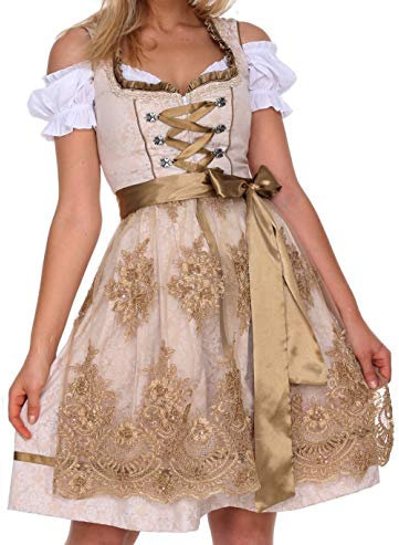 Lifos 0220 Dirndl Germandress 3Tlg. Oktoberfest Gr.34 bis 52 !ORIGINAL (0600Khaki, 38)