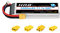 HRB RC AKKU LiPo 5000mAh 11.1V 3S 50C XT60 Stecker für RC Hobby RC Auto Helikopter Fleugzeug (XT60 Stecker mit 4 Stück Adapter)
