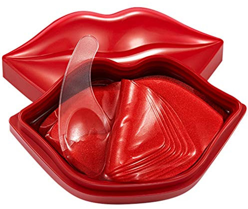 20 Stücke Feuchtigkeitsspendende Lippenmaske Gel Lippenpads Kollagen Lippenpflege Maske Anti Aging Anti Falten Reduzieren Feine Linien Lip Pads für Damen Frauen Beauty