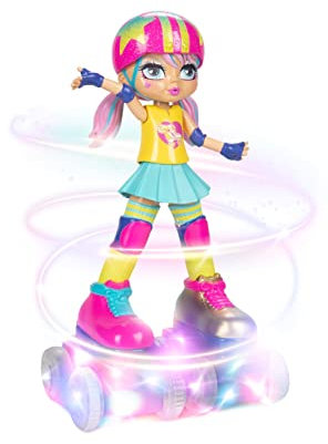 Rock N Rollerskate 712034 Ferngesteuerte Regenbogen Riley 25cm auf Rollschuhen mit Licht und Musik
