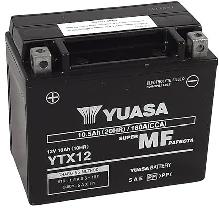 - YUASABATTERIE MOTO YUASA YTX12 12V 10AH 180A