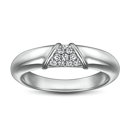 KnSam Damen Ring, Eheringe 925 Silber Klassisches Polieren Hochzeit Ring Aus Silber Für Damen Mit Zirkonia Silber 57 (18.1)