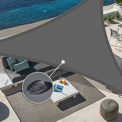 Sunnylaxx 5x5x7m Impermeable Toldo Vela de Sombra, Triangular Grafito Toldos Exterior Terraza Protección Rayos UV para Exteriores, Pergola, Jardín,Terrazas