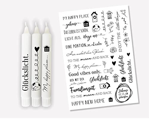 Kerzensticker HAPPY HOME DIN A4 HOME