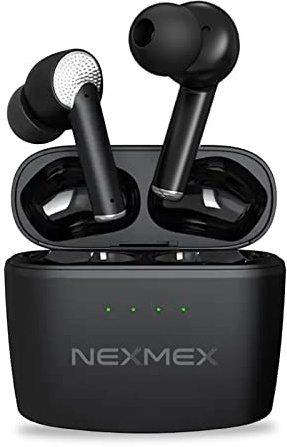 NEXMEX Earbuds Kopfhörer Bluetooth 5.2 In-Ear Kabellos kompatibel mit Samsung Galaxy A06 A17 A16 A26 A36 A56 A55 A35 A15 A25 A22 A23 A24 A33 A34 A42 A52 A53 A54 Hi-Fi Stereo Wireless, Farbe:Schwarz