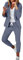 MASRIN Hosenanzug Damen Gutschein Business Anzug Set Blazer Hose 2-teilig Karo Einfarbig Zweiteiler Sale Angebote Slim fit Sportlich Streetwear Partykleidung, X2-himmelblau, XXL
