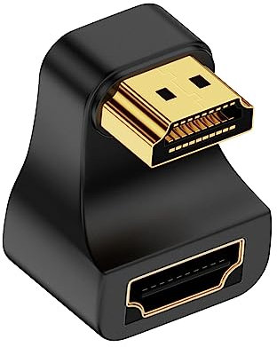Maxhood 8K HDMI U Shape Adapter, 48Gbps Down Angle 180 Degree HDMI Male to Female Extender Adapter With LED Indicator Support 8K@60Hz, 4K@60Hz for HDTV, PS5, Laptop, 1-Pack