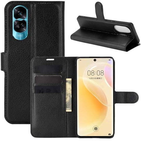 Wigento Für Honor 90 Lite Handy Tasche Wallet Premium Schutz Hülle Case Cover Etuis Neu Zubehör Schwarz