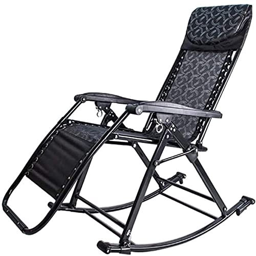 Sonnenliege, zusammenklappbarer Freizeitstuhl, Sommer-Schaukelstuhl, Relax-Schaukelstuhl für Erwachsene, Büro, Außenbalkon, Sonnenliege, Siesta, Liegestuhl, Strandrasen (Farbe: A)