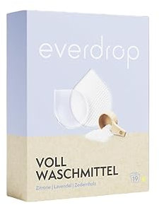 everdrop Vollwaschmittel 19WL für weiße, helle und farbechte Wäsche mit verbesserter Rezeptur. Vegan und ohne Mikroplastik