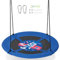 COSTWAY Nestschaukel, Kinderschaukel, Baumschaukel, Hängeschaukel, Rundschaukel für Indoor und Outdoor, Schaukel für Kinder und Erwachsene, Ø 100 cm (Blau-Rakete)