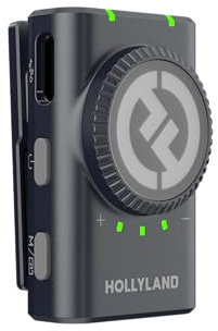 Hollyland - Ricevitore per microfono senza fili, per fotocamera, compatibile con il sistema di microfono cravatta senza fili Lark M2, colore: Nero