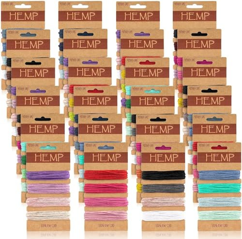 Cordoncino di canapa naturale per braccialetti da 1 mm, in 96 colori, per la creazione di gioielli, filo di lino brillante, per la creazione di gioielli fatti a mano, accessori per la creazione di