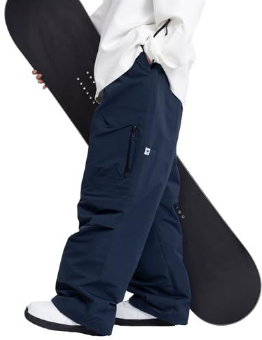 SNOWVERB Damen Herren Baggy Ski Isolierte Hose Wasserdicht Cargo Schneehose Snowboard Outdoor Wanderhose für Wintersport