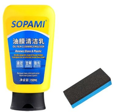 Fgbetcv Sopami Car Coating Spray, Oil Film Emulsion Glass Cleaner,Hydrophobic Polish Waterless Car Wash Wax Polish Product Car Care Renovator Protection (1 Pcs)