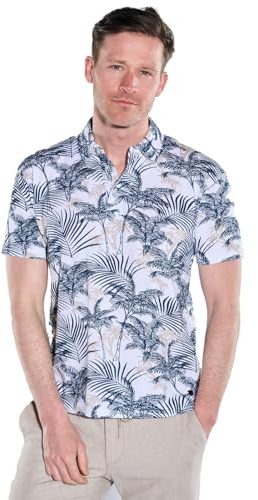 engbers Herren Herren Polo-Shirt Gemustert, Reinweiss, 38885, Reinweiss in Größe L