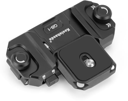 koolehaoda Kamera Rucksack Clip Aluminium Schnellwechsel Halterung | Leichte Doppelverriegelung mit 1/4 Schraube, Freihändig für DSLR, Actionkamera und Fernglas, Ideal zum Wandern Reisen